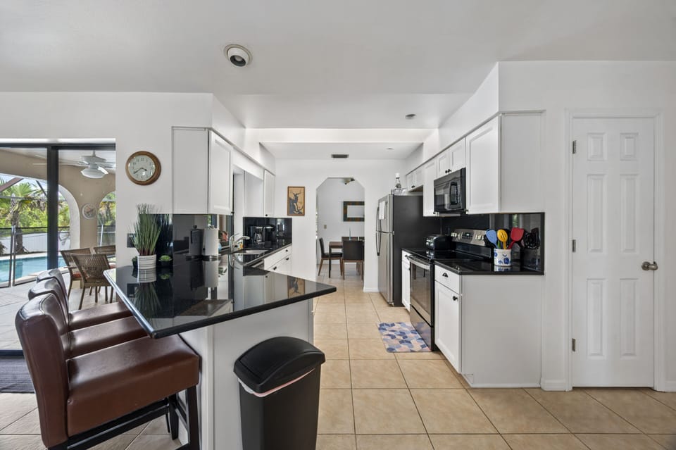 New kitchen added a year ago maintaining a little Spanish flavor.