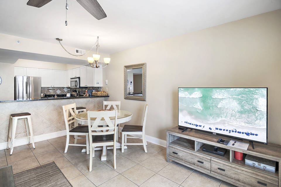 Living room and dining area