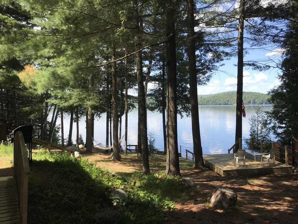 Floating deck on the right