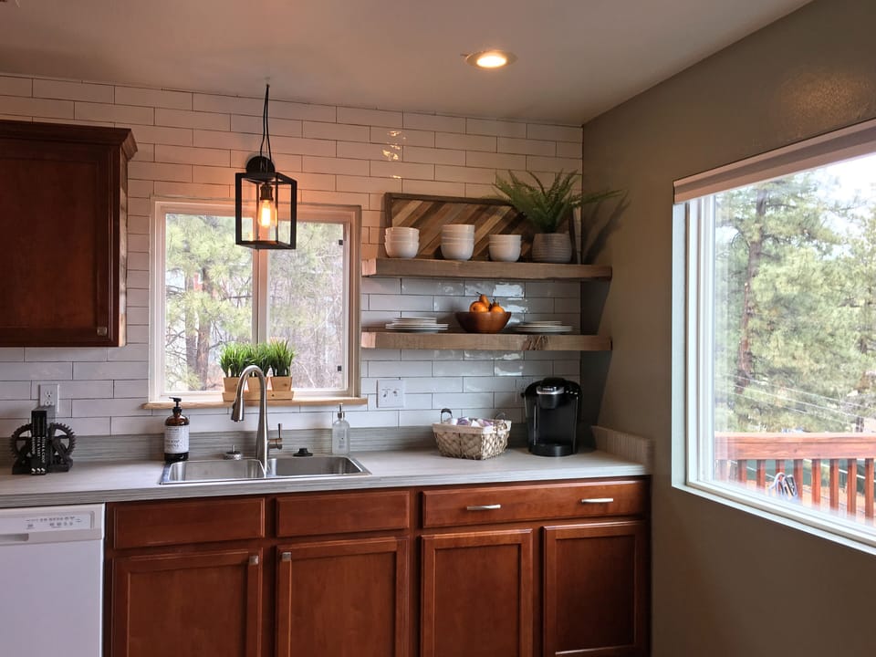 Updated kitchen equipped with everything you need to cook home style meals. 