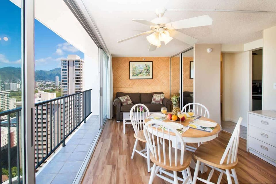 Have a comfortable stay at this beautiful studio with a sleeper sofa, and dining table seats 4.