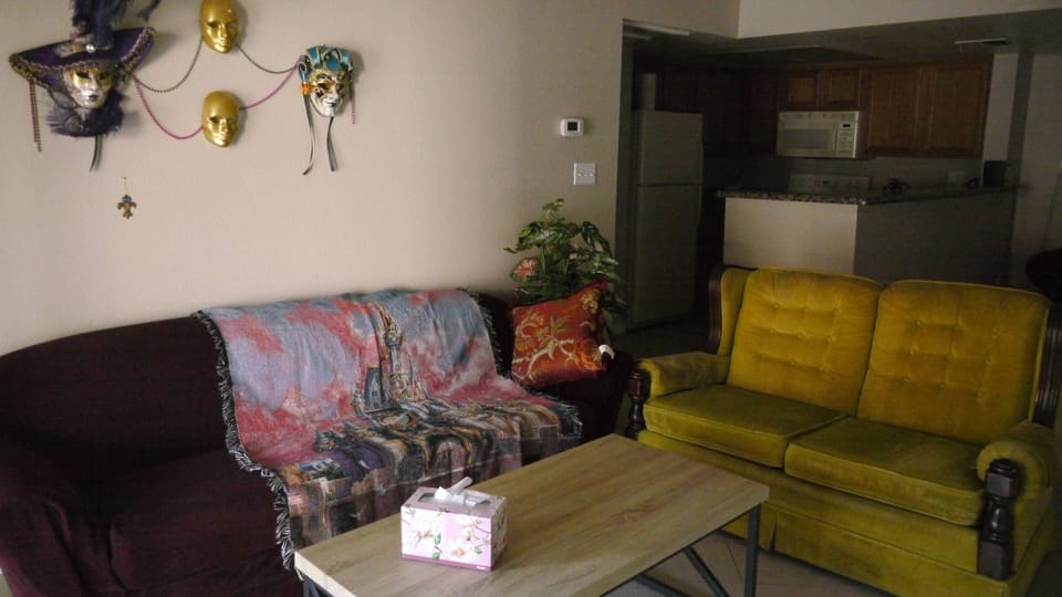 Shared living room with antique furniture