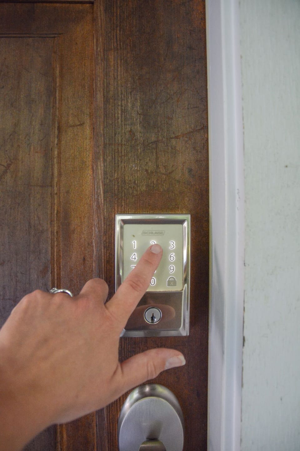 Keyless entry with your own personalized code.