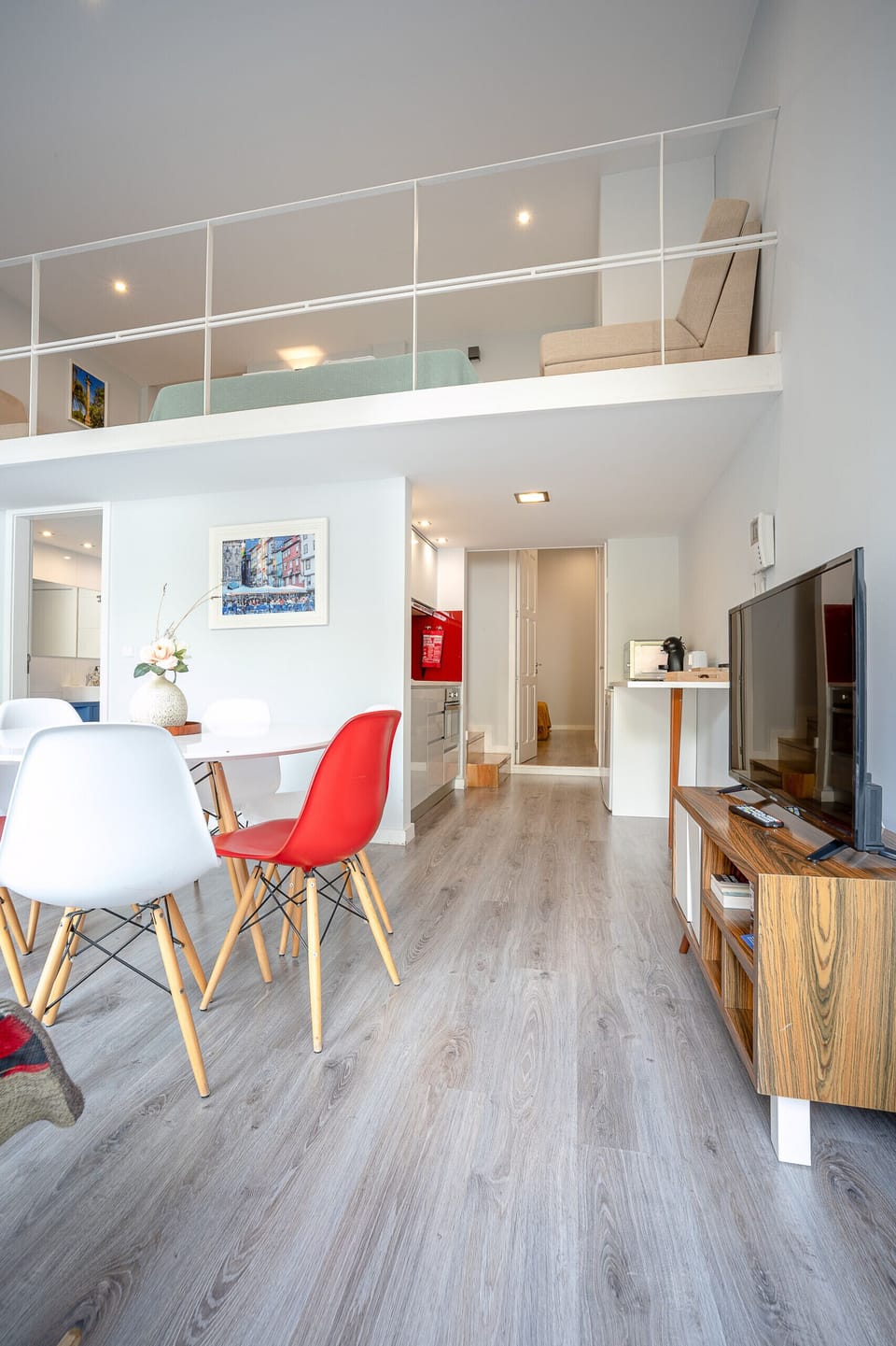 Dining room with TV