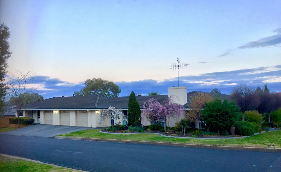Harris St Hideaway is on the left of the triple garage. Fully self contained. 