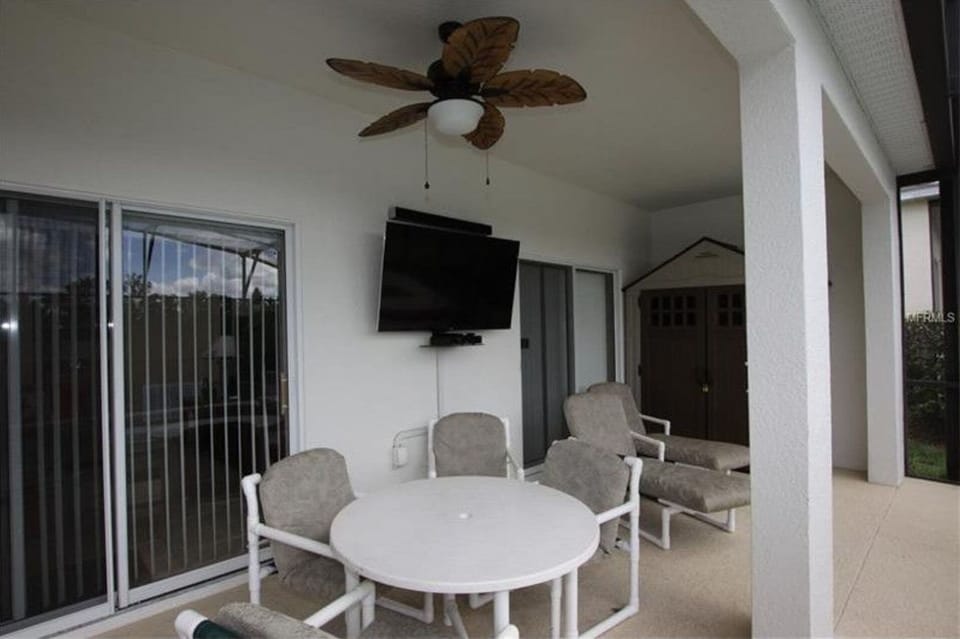 Outdoor 55" TV for poolside entertainment