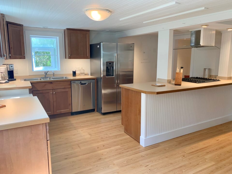 Kitchen with Gas Stove, First Floor with Deck Access