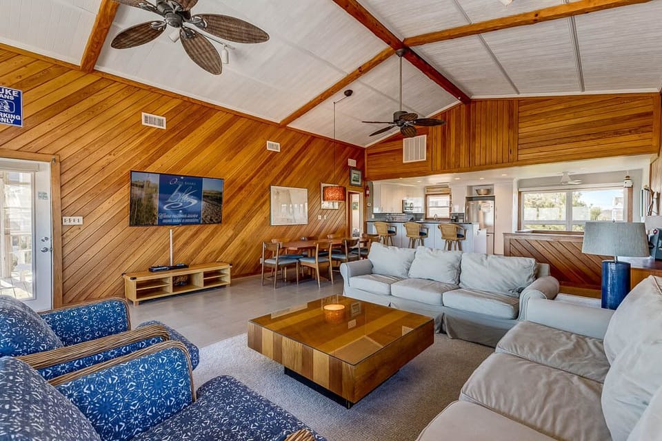 Top-Level Living Room with Deck Access