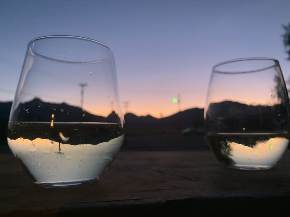 Sunset soak with Prosecco!
