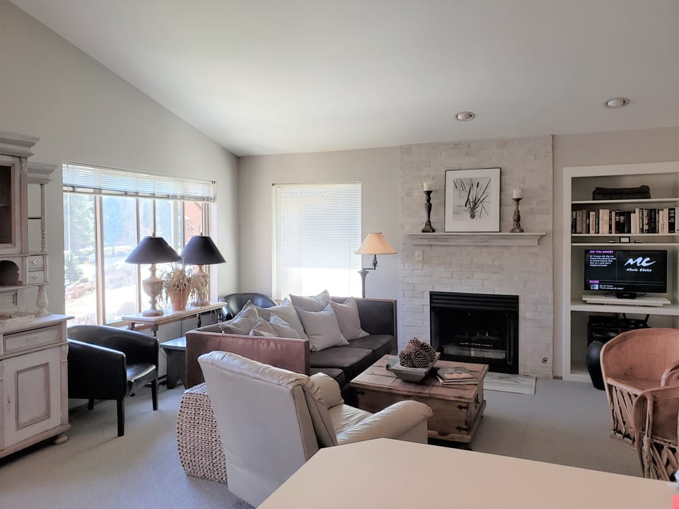 Open concept kitchen with view of living room.