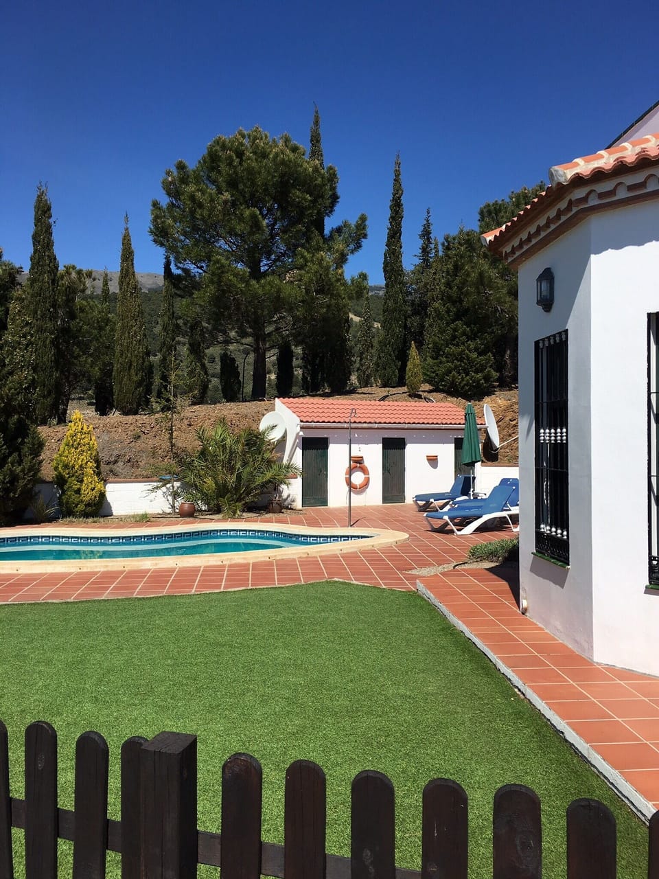 Pool area is completely enclosed and gated 