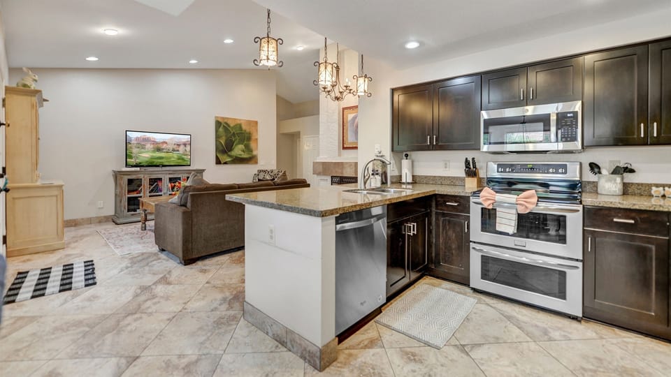 The kitchen is open to the family room.  There is also a breakfast bar.