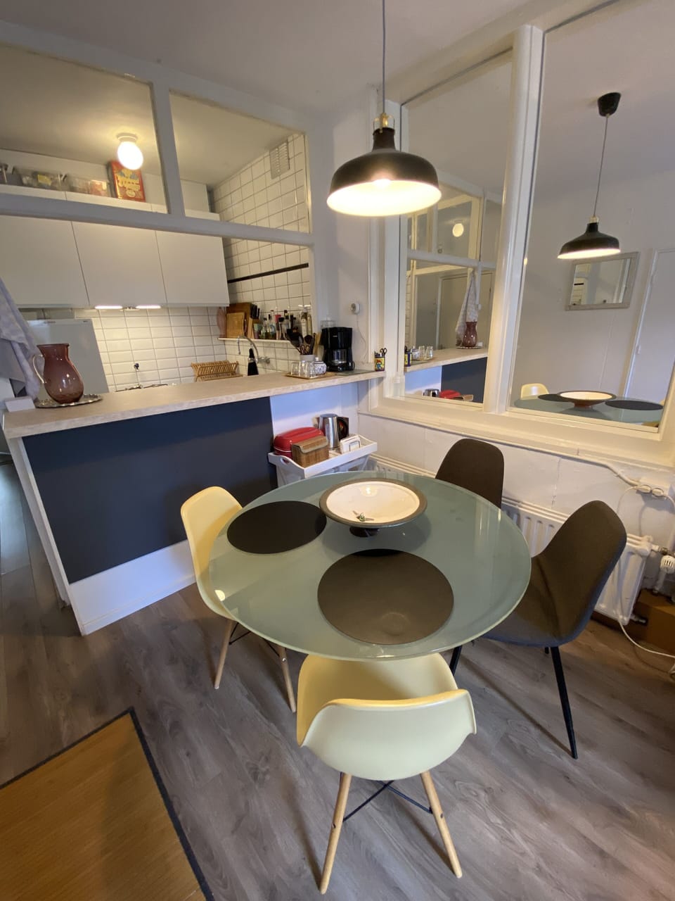 table for meals attached to kitchen 
