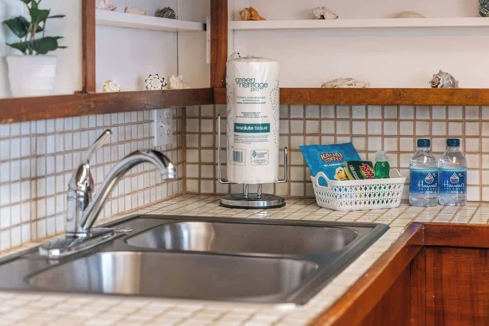 Your fully equipped kitchen has a double sink.