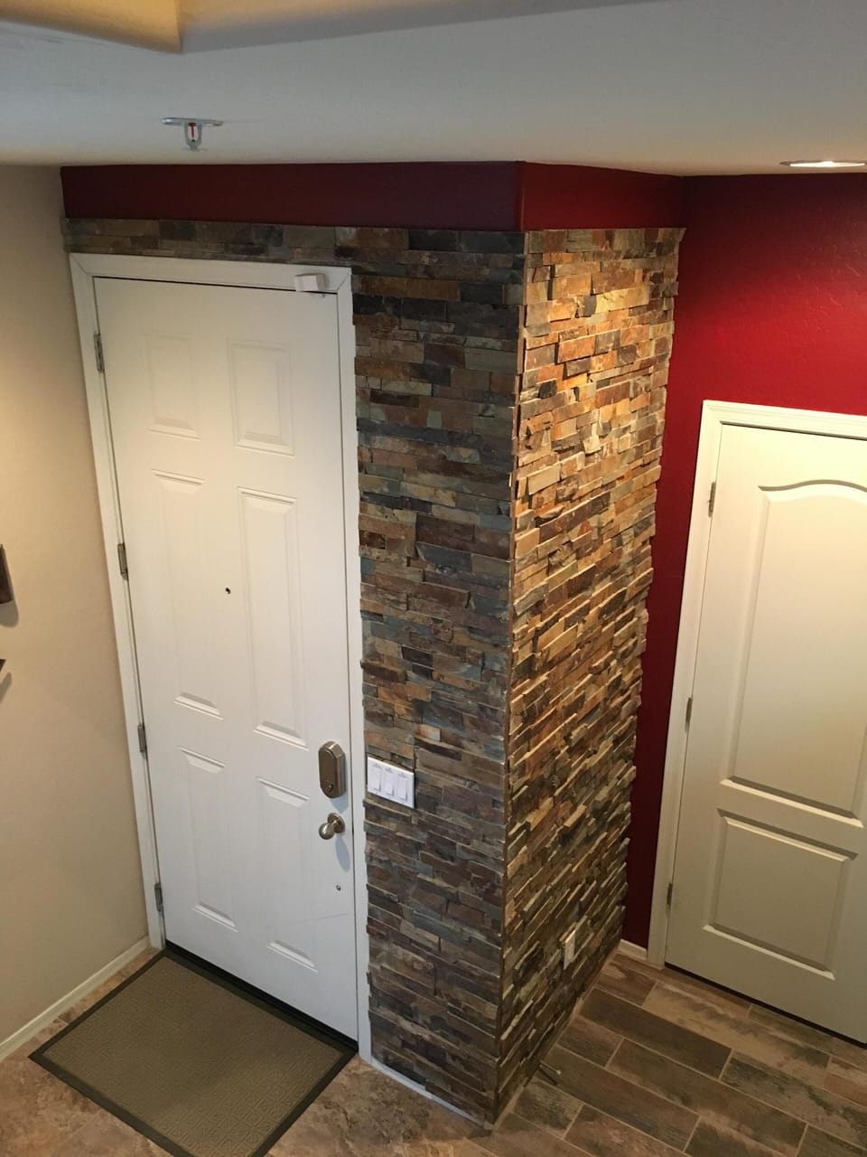 Main level entrance is tastefully designed.