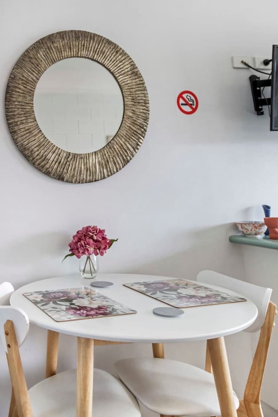 Cozy dining space ideal for meals, coffee or working remotely.