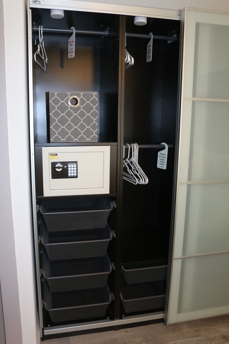 Safe and closet in main bedroom