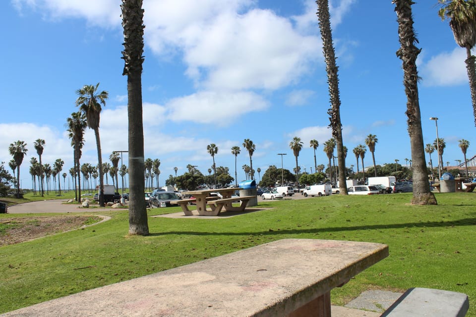 Family friendly park area with picnic benches steps from the condo