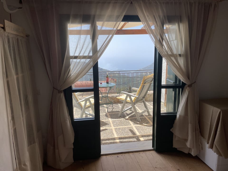 View of terrace from upstairs bedroom