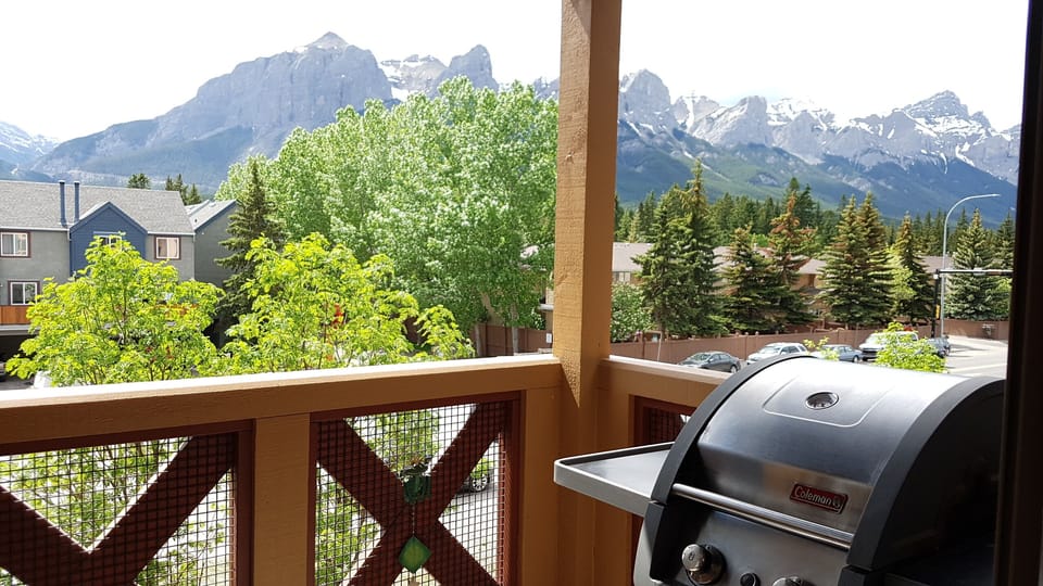 Gas bbq on the cozy deck