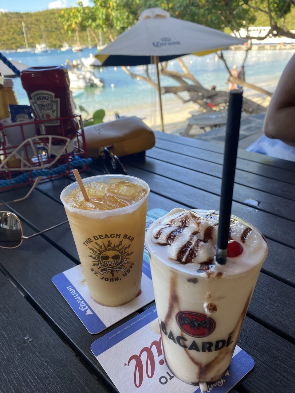 Beach Bar's famous Bushwacker and Painkiller