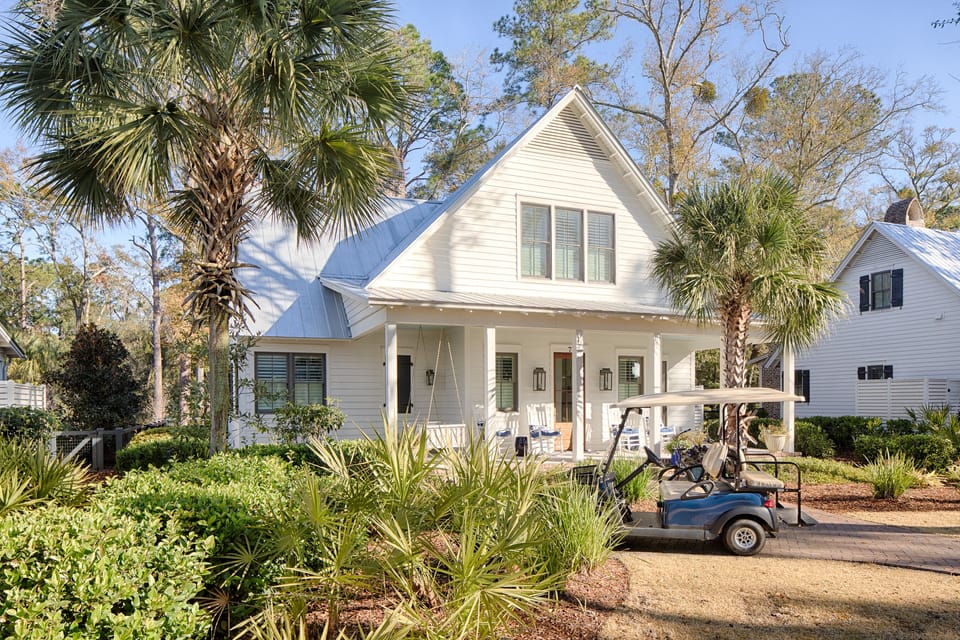 This home has a golf cart which the owner allows you to use.