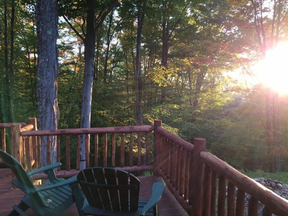 Sunrise off Back Deck "Tree House Feel." (summer)