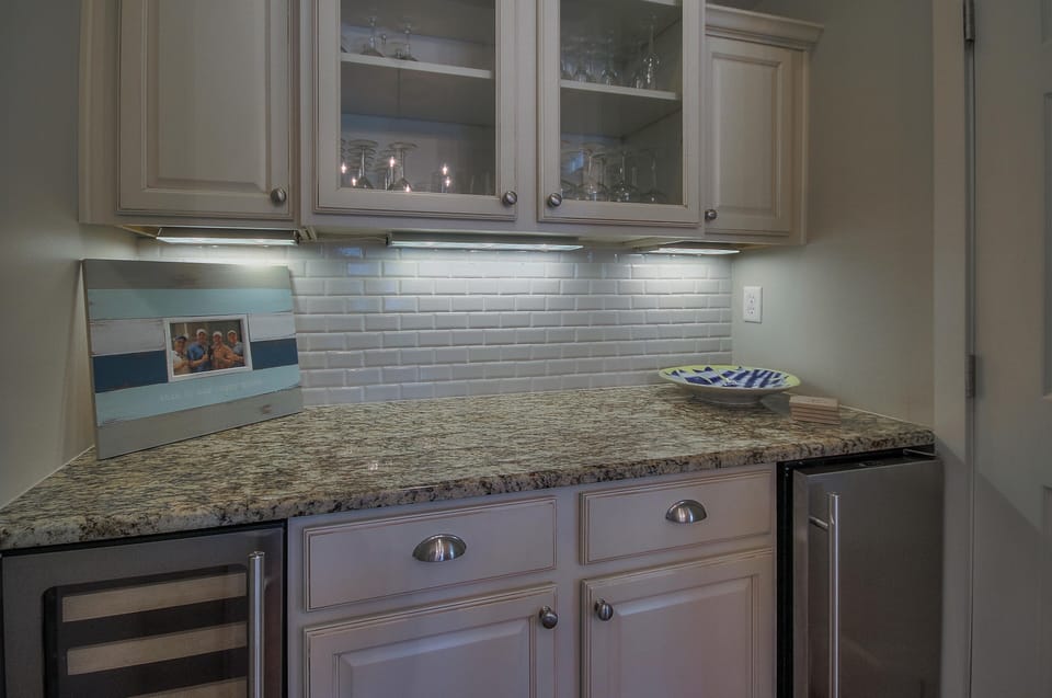 Built-in buffet with wine fridge and ice maker