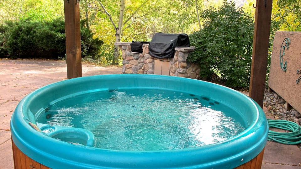 Hot Tub is ready for you and your guests to enjoy just outside the back door!