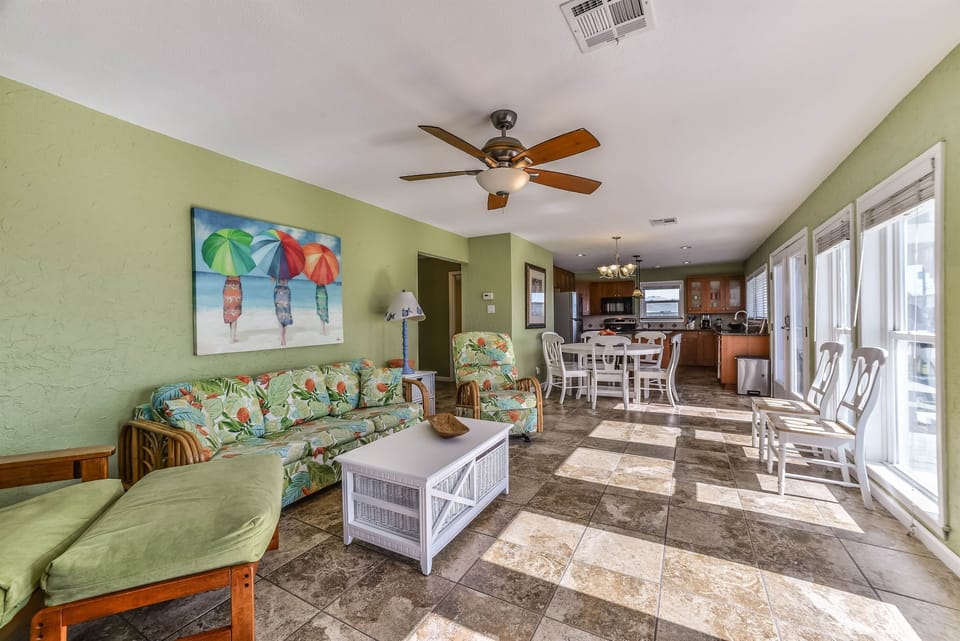 Living room and kitchen