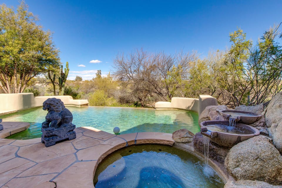 Water Feature (on right) Spilling into the Spa - True Luxury