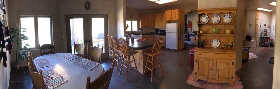 Dining area & Kitchen, wide angle.