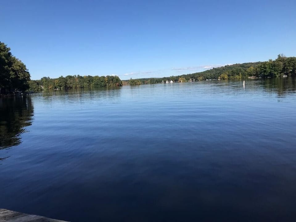 Direct view of lake with biggest deck on lake