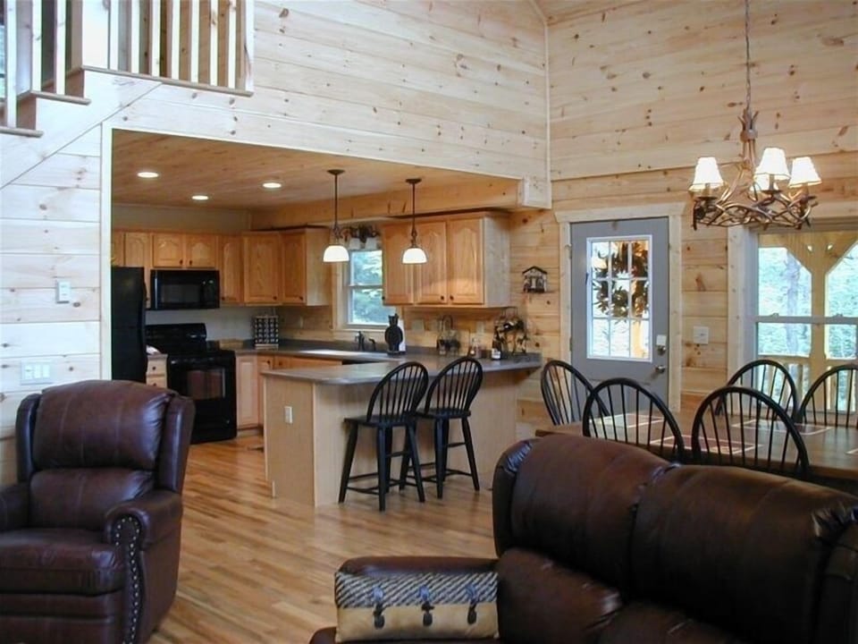 Kitchen area.  Large farmhouse table