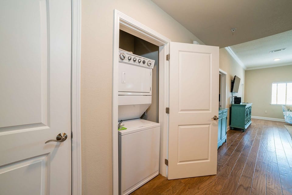 Stack washer/dryer in the unit