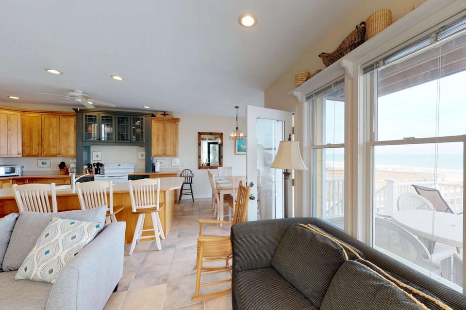 View of kitchen from living area