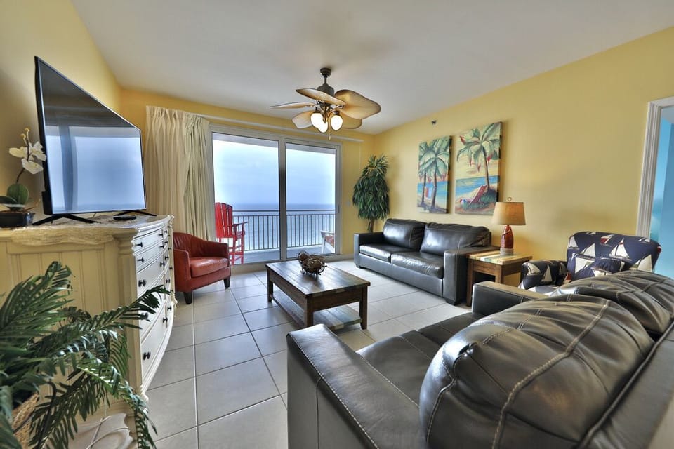 Gulf front living room.