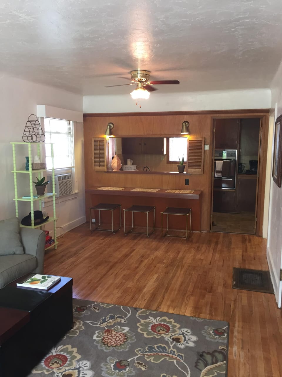 Plenty of space for air mattress that is included with rental. 