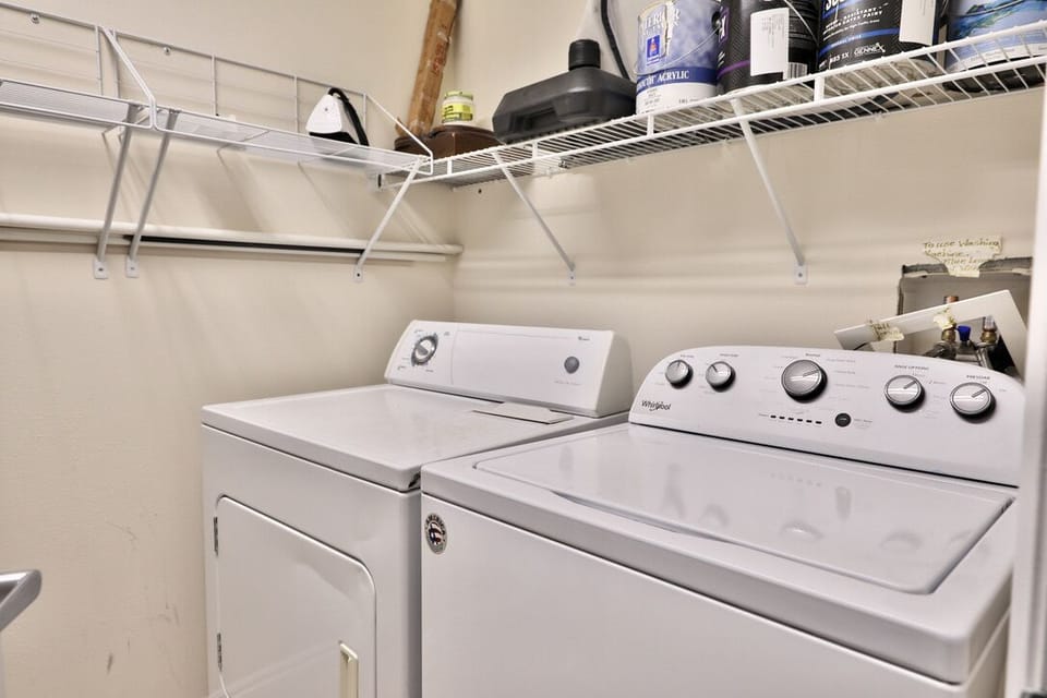 Washer and dryer in unit.