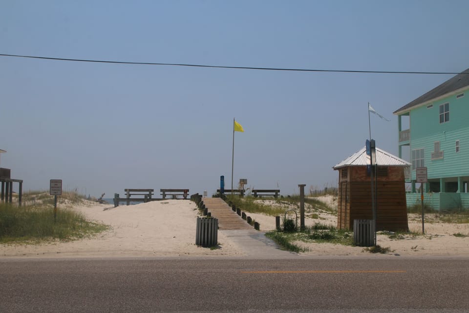 View from our Driveway to the beach access....