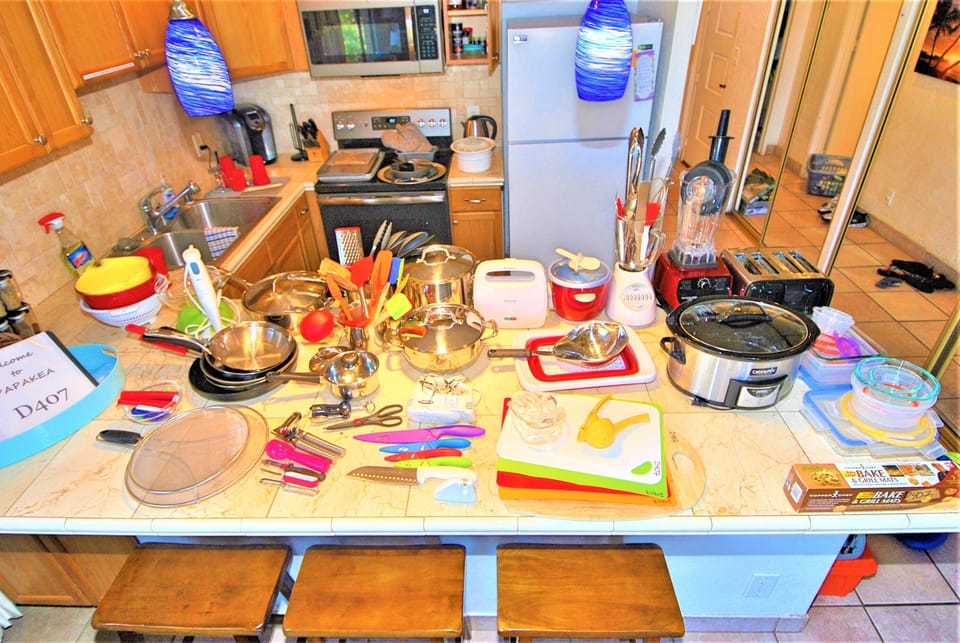 Fully stocked kitchen. Cook a meal with ease. Dated Sept. 2019. 