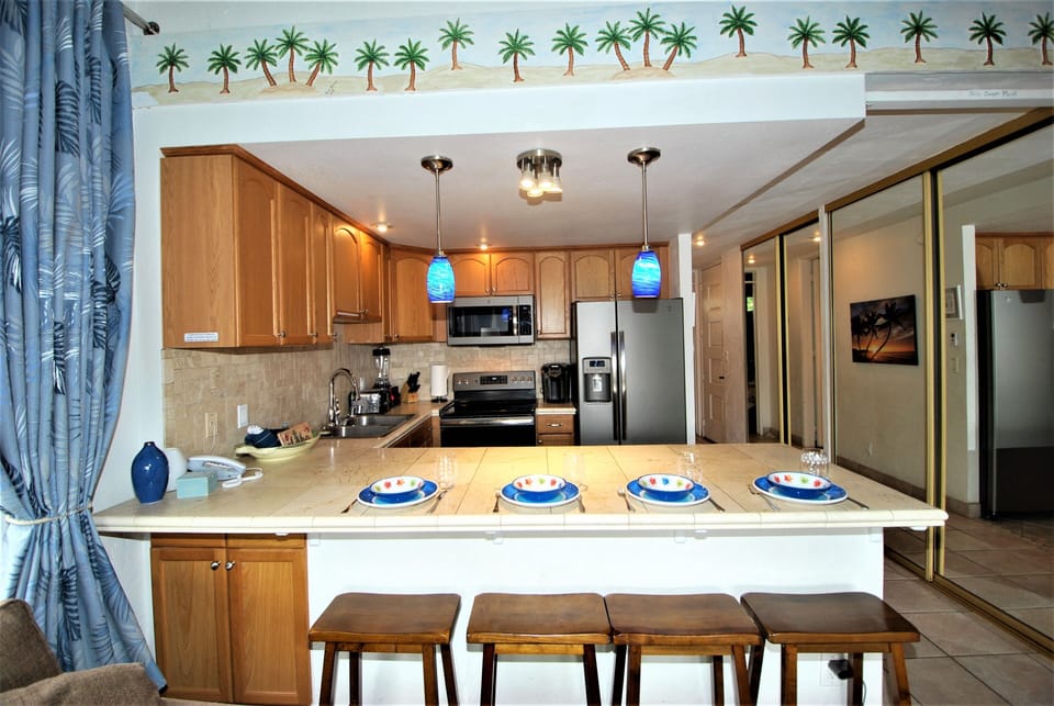 Fully stocked Kitchen with extra dining space.  Dated Sept. 2019