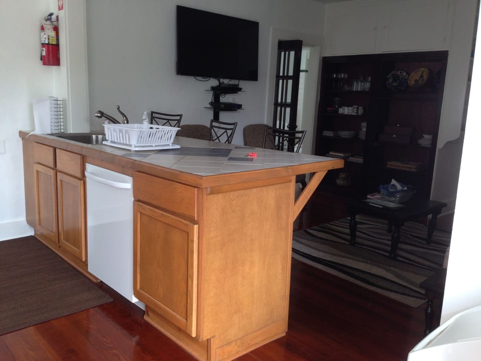 kitchen area overlooking living room