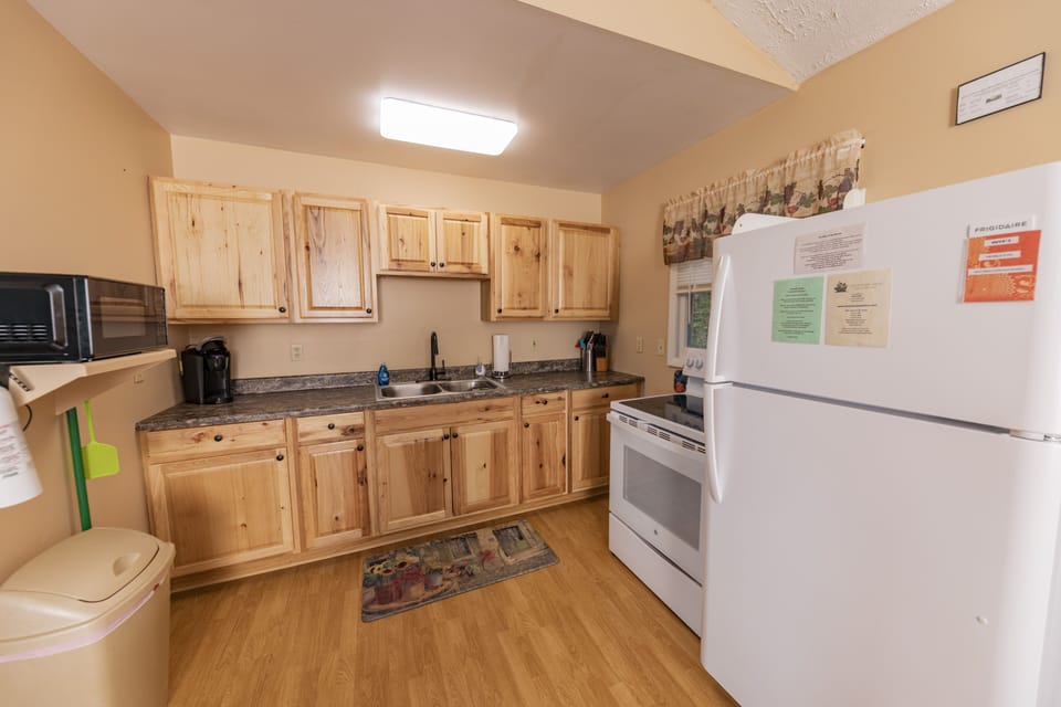 Fully equipped kitchen with everything needed to cook meals during your stay