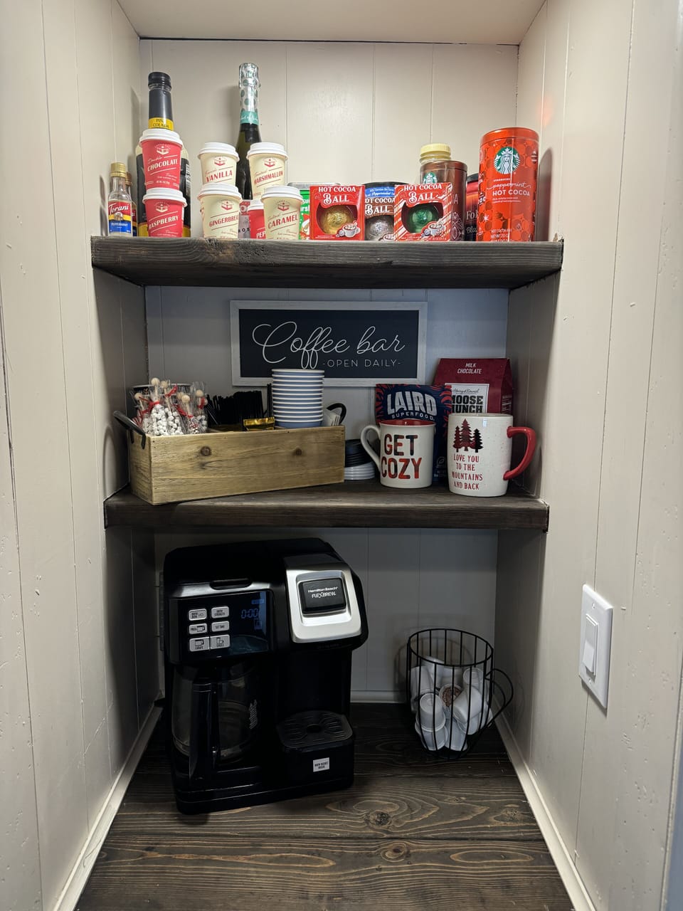 Coffee, hot chocolate bar