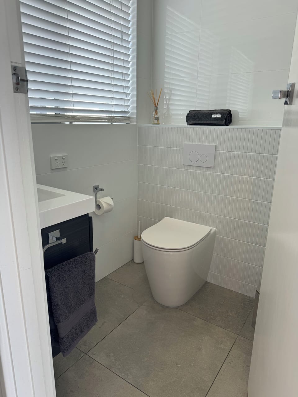 Newly renovated bathroom on first level