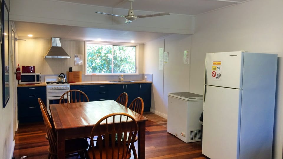 Upstairs kitchen and dining area
