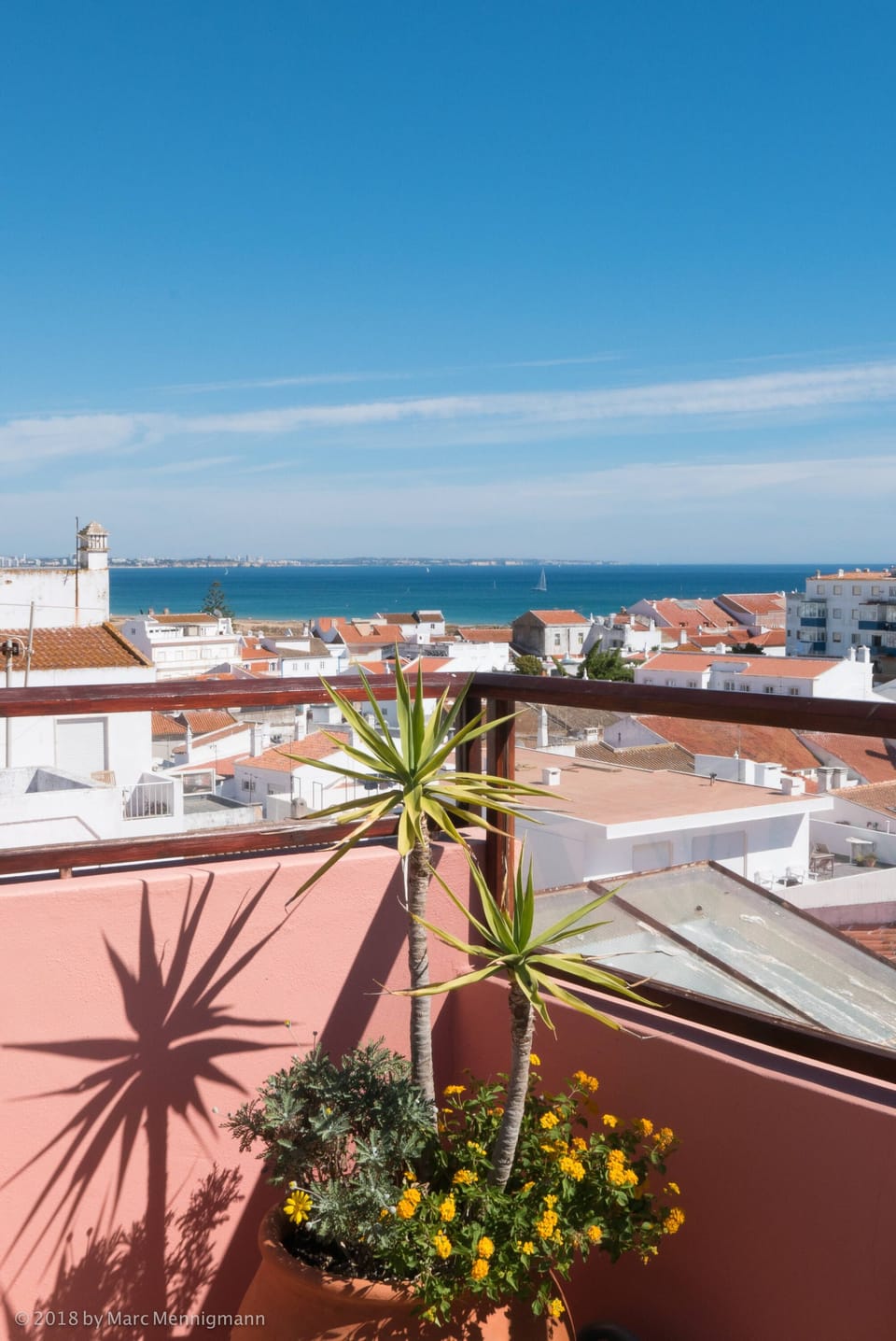 Roof Terrace - View over Lagos bay.
