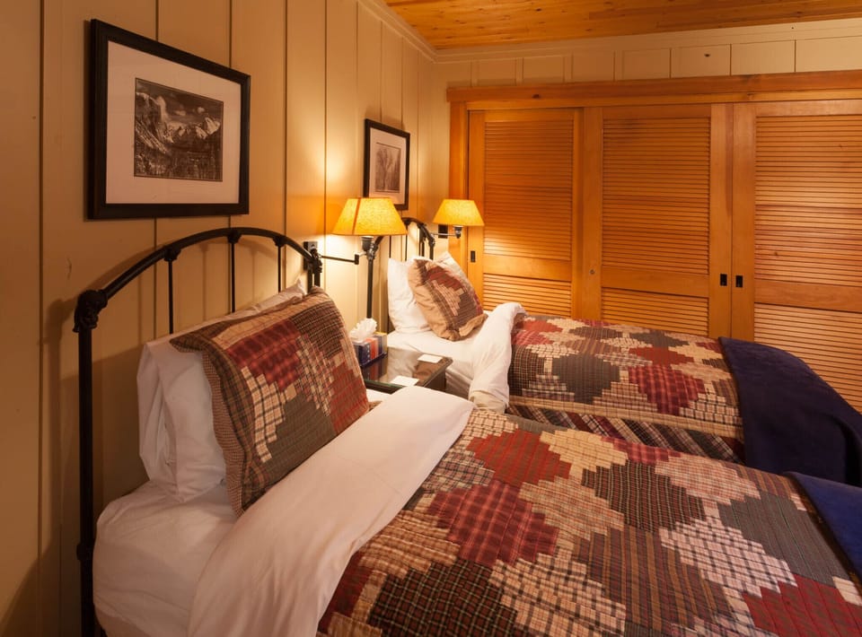 Sunny downstairs bedroom in the evening, ready for bed!