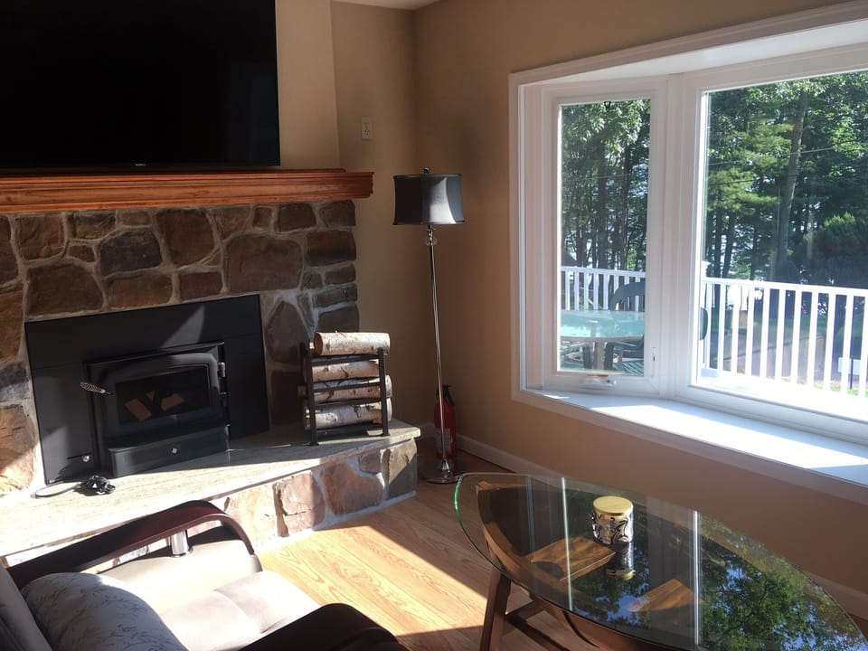 View from kitchen and living room 